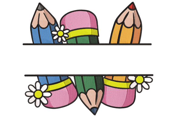 A Sweet Embroidery Design for Personalized Gifts: School Pencil Frame