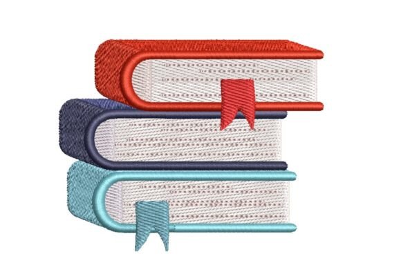 A Timeless Book Stack Embroidery Design for Market Success