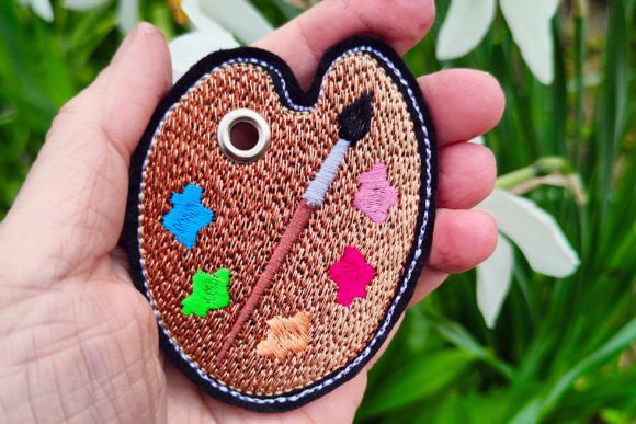 An Artist's Palette Embroidery Design for Creative Projects