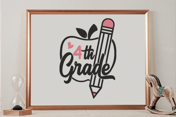 An Embroidery Seller’s Take on the 4th Grade Apple Pencil Design