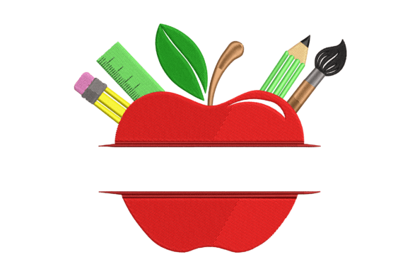 Blank Apple Teacher Name: An Elegant Gift Embroidery Design