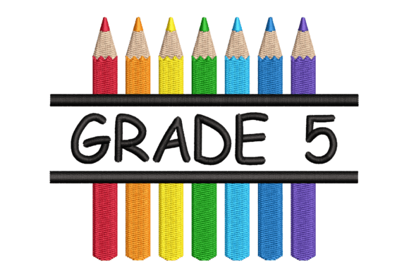 Grade 5 Split Colored Pencils: A Charmingly Simple Embroidery Design