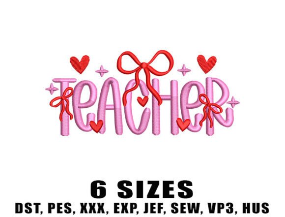 Teacher Love Script: A Sweet, Practical Embroidery Design